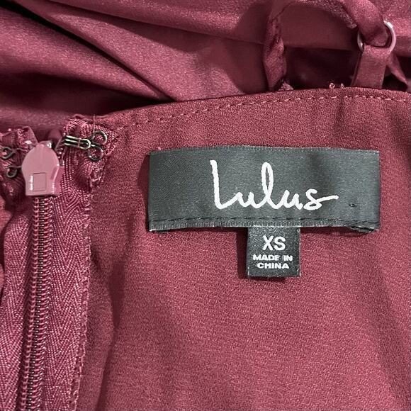 Lulus Ode to Love Satin Side Slit Maxi Dress Size XS Red Event Bridesmaid Formal - Picture 4 of 6